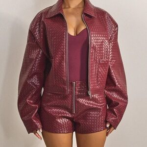 MarsTheLabel Burgundy leather jacket